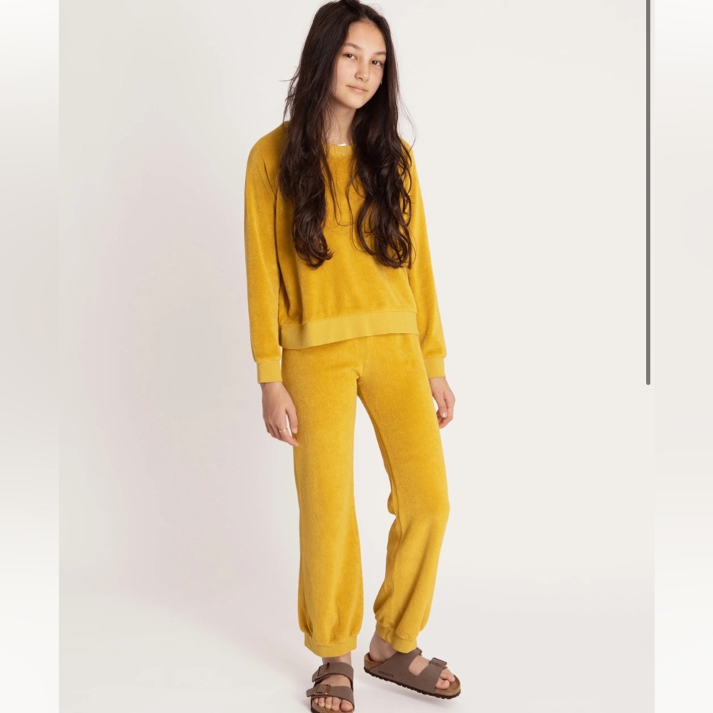Suzie Kondi kids girls track pants sweatpants mustard pants
